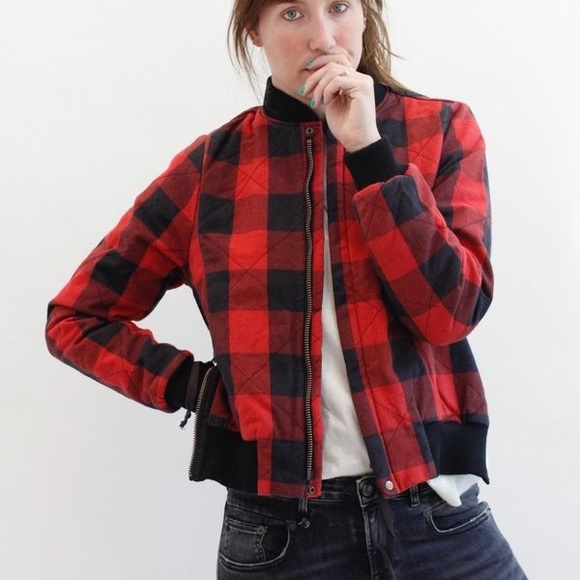 NSF Buffalo Check Plaid Bomber Jacket - Picture 3 of 6